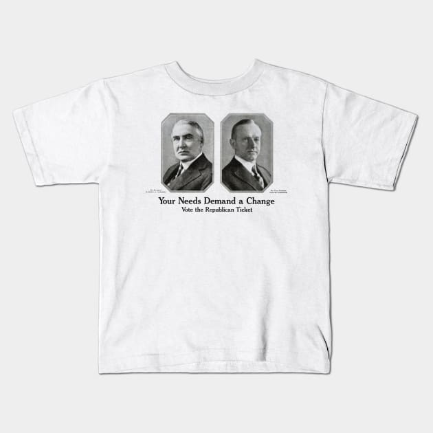 1920 Vote Harding and Coolidge Kids T-Shirt by historicimage